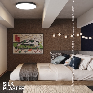 Дизайн-проект спальни с жидкими обоями SILK PLASTER коллекции Provence