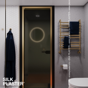 Дизайн-интерьер санузла с декоративной штукатуркой SILK PLASTER коллекция Mixart