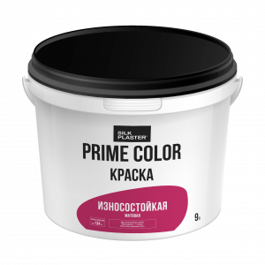Краска PRIME COLOR износостойкая, белая, объем 0.9, 4.5 и 9 л