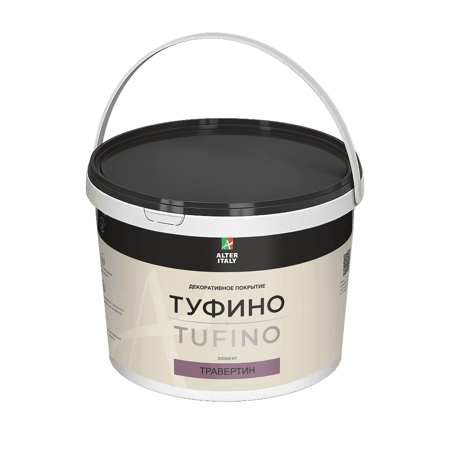 Декоративная штукатурка ТУФИНО (TUFINO) Naturale с эффектом травертина, цвет белый / под колеровку, 15 кг