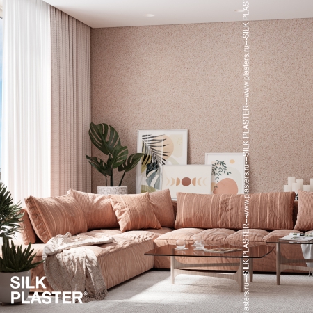 Жидкие обои SILK PLASTER в дизайне гостиной 2021/22