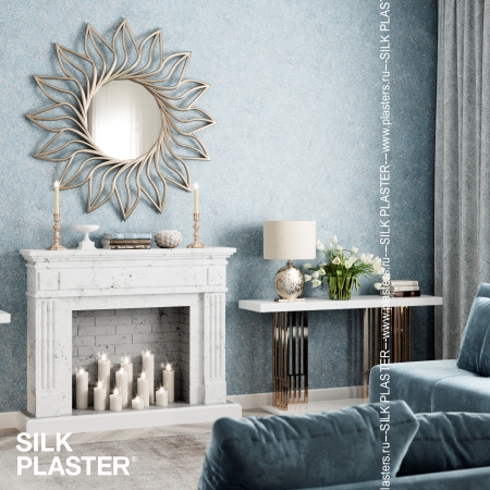 Жидкие обои SILK PLASTER в интерьере гостиной 2021/22