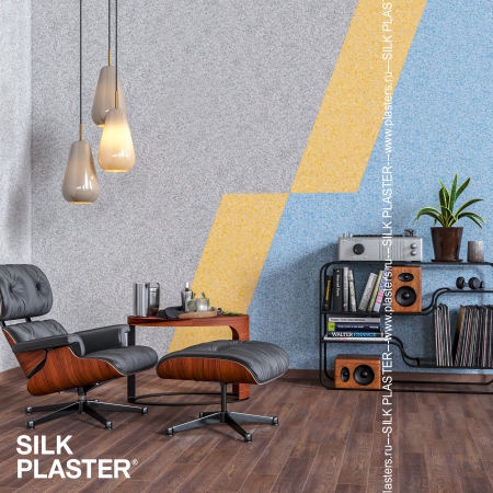 Жидкие обои SILK PLASTER в интерьере гостиной 2021/22