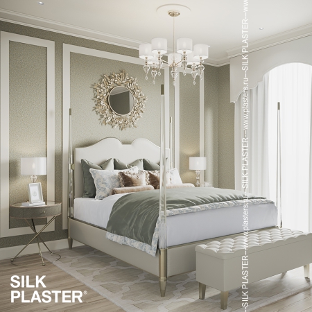 Гостиничный номер в стиле Барокко с использованием жидких обоев SILK PLASTER