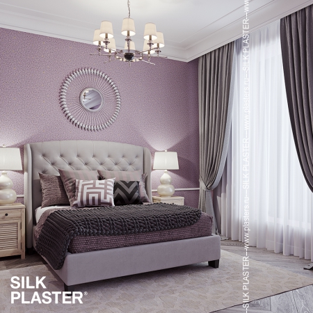 Гостиничный номер в стиле Прованс с использованием жидких обоев SILK PLASTER