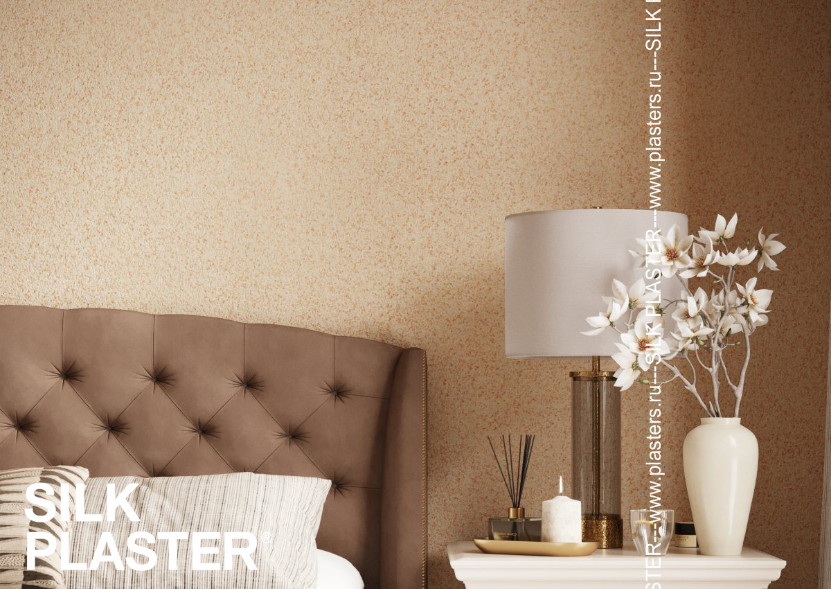 Коричневые оттенки жидких обоев SILK PLASTER Premium 809 в интерьере