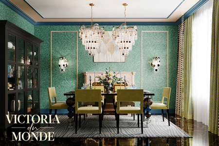 Шелковые обои Victoria Du Monde в дизайне гостиной