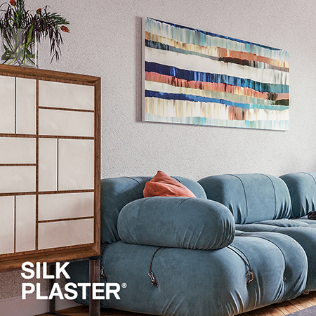 Сравнение отделочных материалов стен в интерьере квартиры жидкие обои SILK PLASTER Ecoline 754
