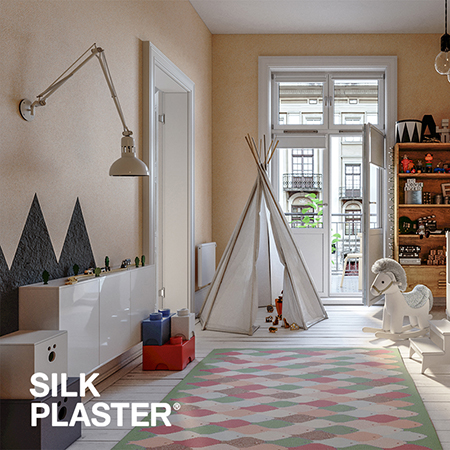 Сравнение отделочных материалов стен в интерьере квартиры жидкие обои SILK PLASTER Provence 043