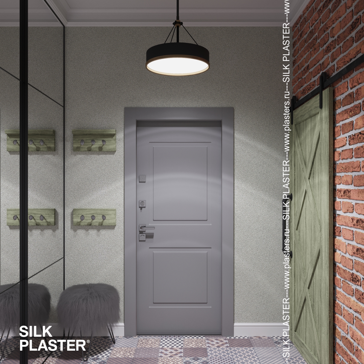 Декоративная штукатурка SILK PLASTER Fort для отделки стен в коридоре