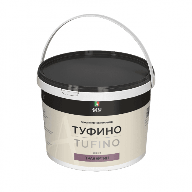Декоративная штукатурка ТУФИНО (TUFINO) Naturale с эффектом травертина, цвет белый / под колеровку, 15 кг