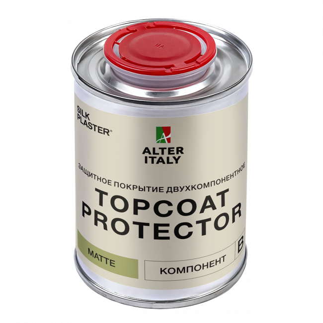 Защитное покрытие двухкомпонентное ALTERITALY TOPCOAT PROTECTOR MATTE (ПРОТЕКТОР МАТОВЫЙ) компонент А+В: 0,681 л + 0,163 л