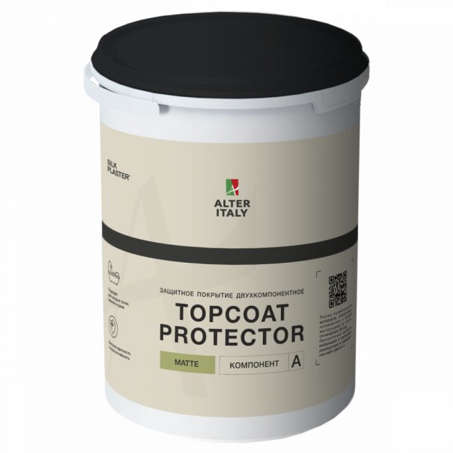Защитное покрытие двухкомпонентное ALTERITALY TOPCOAT PROTECTOR MATTE (ПРОТЕКТОР МАТОВЫЙ) компонент А+В: 0,681 л + 0,163 л