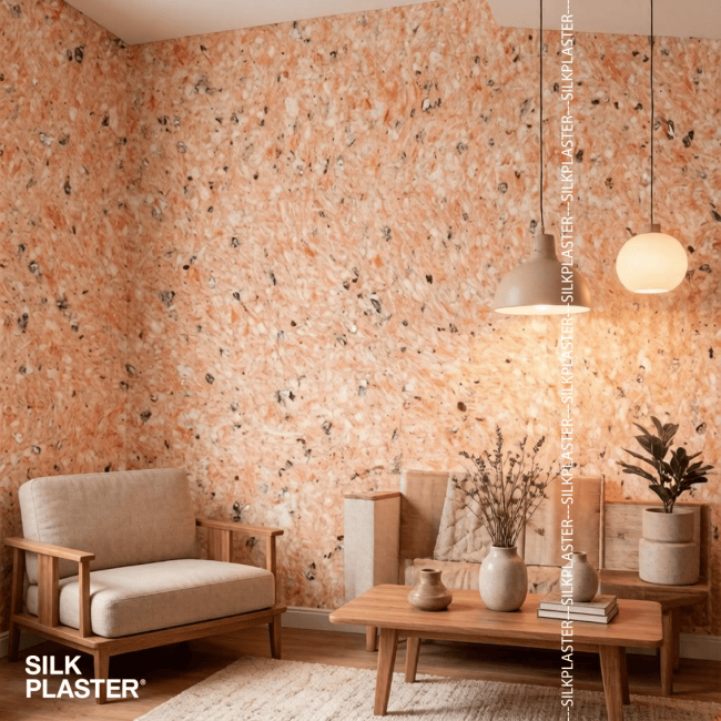 Жидкие обои Silk Plaster Silk Plaster Рекот 2 (Recoat 2), оттенок 187 - фото в интерьере