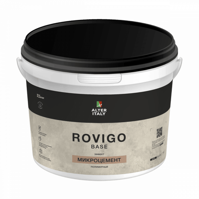 Декоративное покрытие AlterItaly РОВИГО База (ROVIGO Base) с эффектом Микроцемент, 15 кг