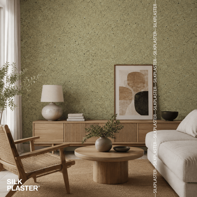 Жидкие обои Silk Plaster Silk Plaster Рекот 2 (Recoat 2), оттенок 180 - фото в интерьере