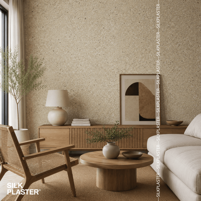 Жидкие обои Silk Plaster Silk Plaster Рекот 2 (Recoat 2), оттенок 184 - фото в интерьере
