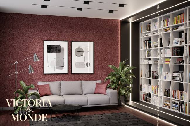 Шелковая штукатурка Victoria du Monde Луара (La Loire), оттенок 212 - фото в интерьере