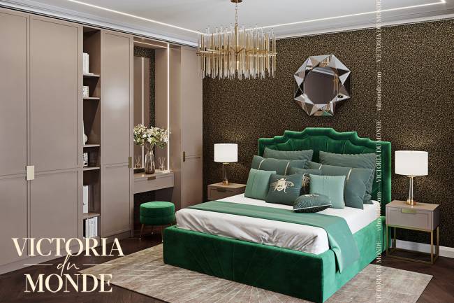 Шелковая штукатурка Victoria du Monde Версаль - Золото (Versailles - Gold), оттенок 160 - фото в интерьере