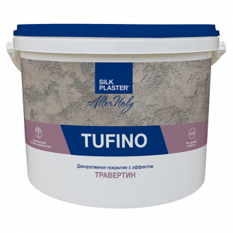 Декоративная штукатурка TUFINO Naturale с эффектом травертина, цвет белый / под колеровку, 15 кг