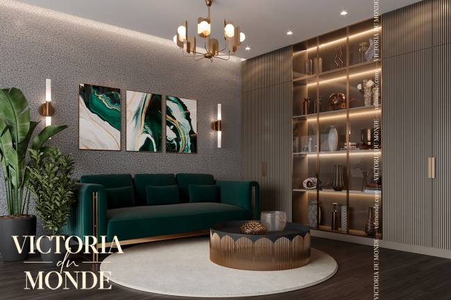 Шелковая штукатурка Victoria du Monde Луара (La Loire), оттенок 204 - фото в интерьере