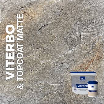Декоративная штукатурка AlterItaly VITERBO Naturale с эффектом арт-бетона,  цвет белый / под колеровку, 15 кг