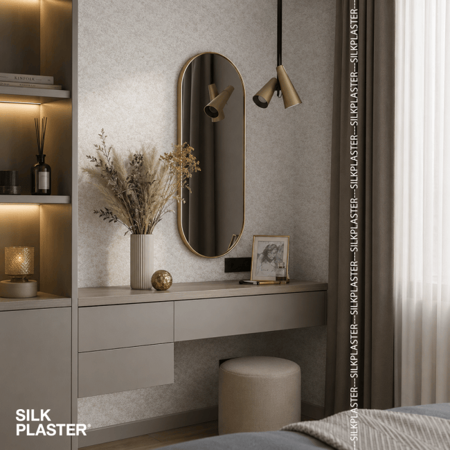 Жидкие обои Silk Plaster Silk Plaster Рельеф (Relief), оттенок 340 - фото в интерьере