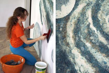 Космический дизайн жидкими обоями Silk Plaster - ремонт гостиной – фото 1