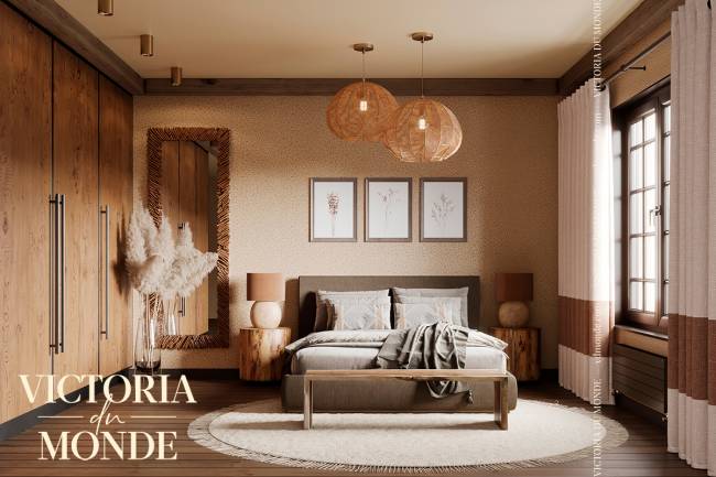 Шелковая штукатурка Victoria du Monde Луара (La Loire), оттенок 205 - фото в интерьере
