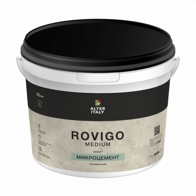 Декоративное покрытие AlterItaly ROVIGO Medium (РОВИГО Средний) с эффектом Микроцемент, 15 кг