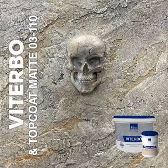 Декоративная штукатурка AlterItaly VITERBO Naturale с эффектом арт-бетона,  цвет белый / под колеровку, 15 кг