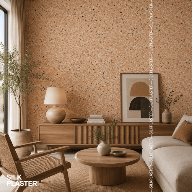 Жидкие обои Silk Plaster Silk Plaster Рекот 2 (Recoat 2), оттенок 186 - фото в интерьере