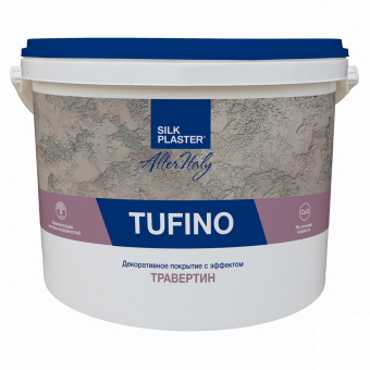Декоративная штукатурка AlterItaly TUFINO (ТУФИНО) Naturale с эффектом травертина & Topcoat MATTE, комплект 15 кг + 2 л
