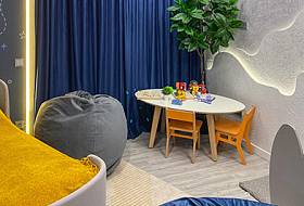 Интерьер детской комнаты для мальчика с жидкими обоями SILK PLASTER Art Design, Relief, Victoria