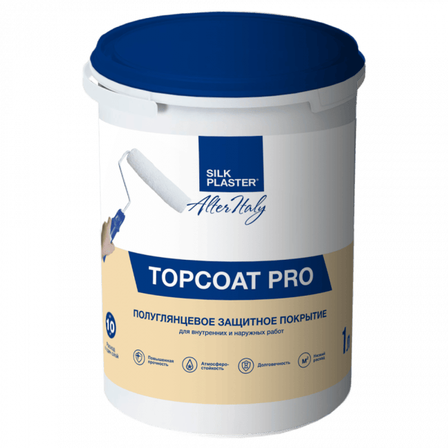 Защитное покрытие ALTERITALY ТОПКОТ ПРО (TOPCOAT PRO) 1 л под декоративную штукатурку Mixart