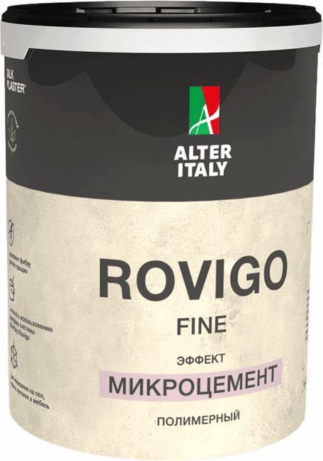 Декоративное покрытие AlterItaly РОВИГО Финиш (ROVIGO Fine) с эффектом Микроцемент, 4 кг