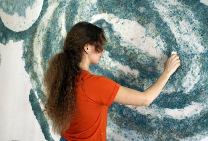 Космический дизайн жидкими обоями Silk Plaster - ремонт гостиной – фото 7