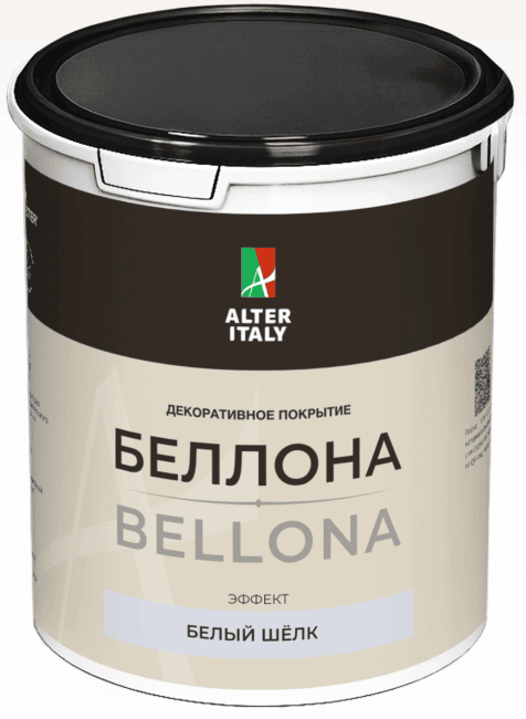 Декоративное покрытие AlterItaly БЕЛЛОНА (BELLONA) с эффектом белого шёлка / белая база 2,5 л