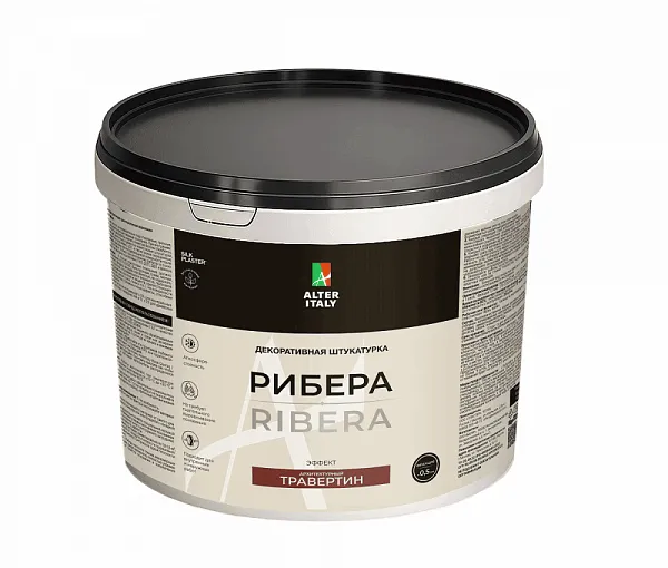 Тестер декоративной штукатурки AlterItaly РИБЕРА (RIBERA) с эффектом архитектурный травертин (фракция 1,0 мм), 1 кг